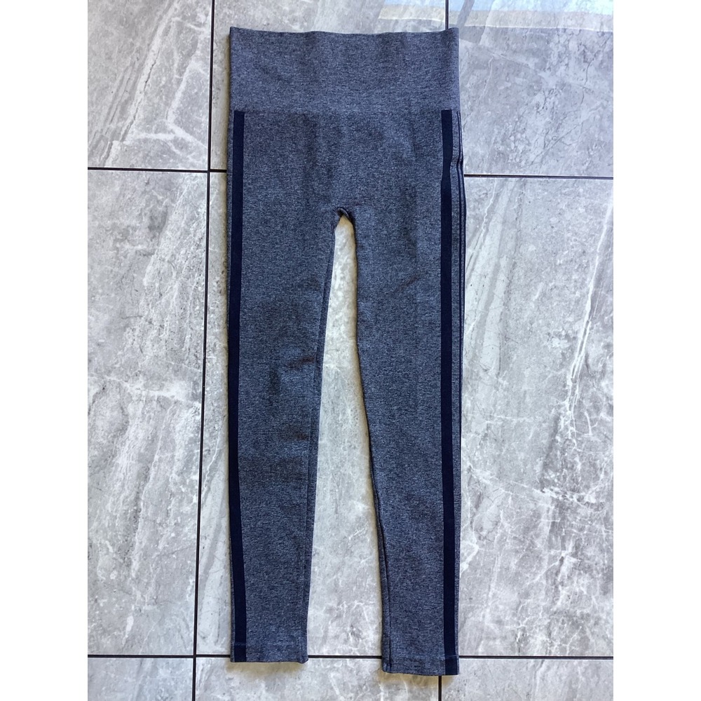 Assets by Spanx Red Hot Label Gray Heathered Seamless Side Stripe Leggings Small